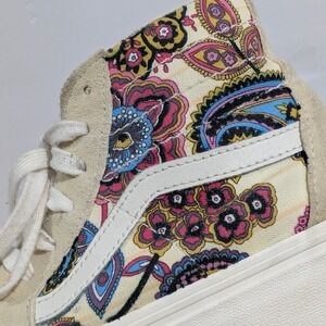 Vans Sk8-Hi Tapered Stackform Paisley Platform Sneakers Beige‎ Womens 8.5 721356